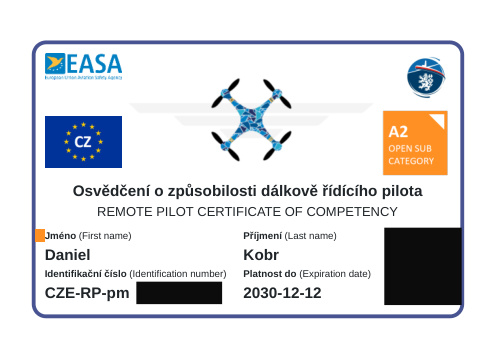 Redigované osvědčení způsobilosti pilota A2